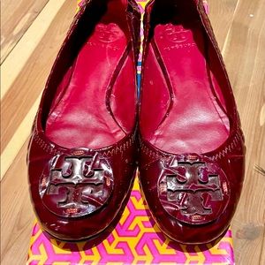 Tory Burch Patent Croc Reva Ballet Flat